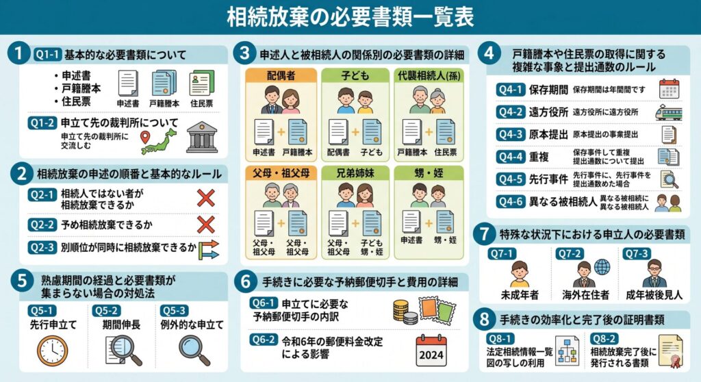 ★相続放棄の必要書類一覧表（裁判所提出）