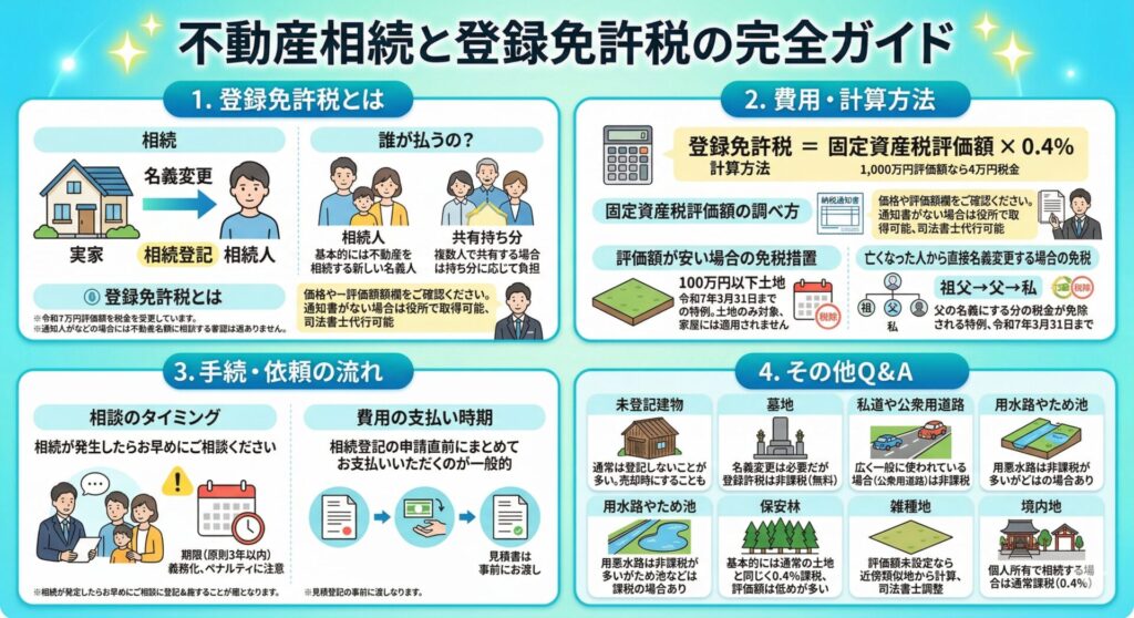 【パターン別】相続登記と登録免許税の計算方法（免税ケースと免税にする方法）
