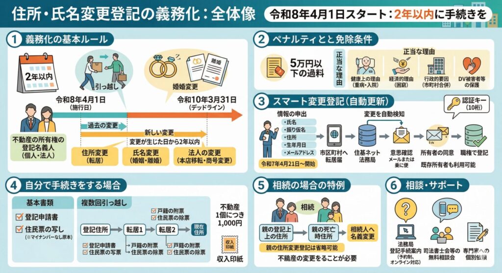 住所・氏名変更登記の義務化も？2年以内に手続きしないと過料の対象に
