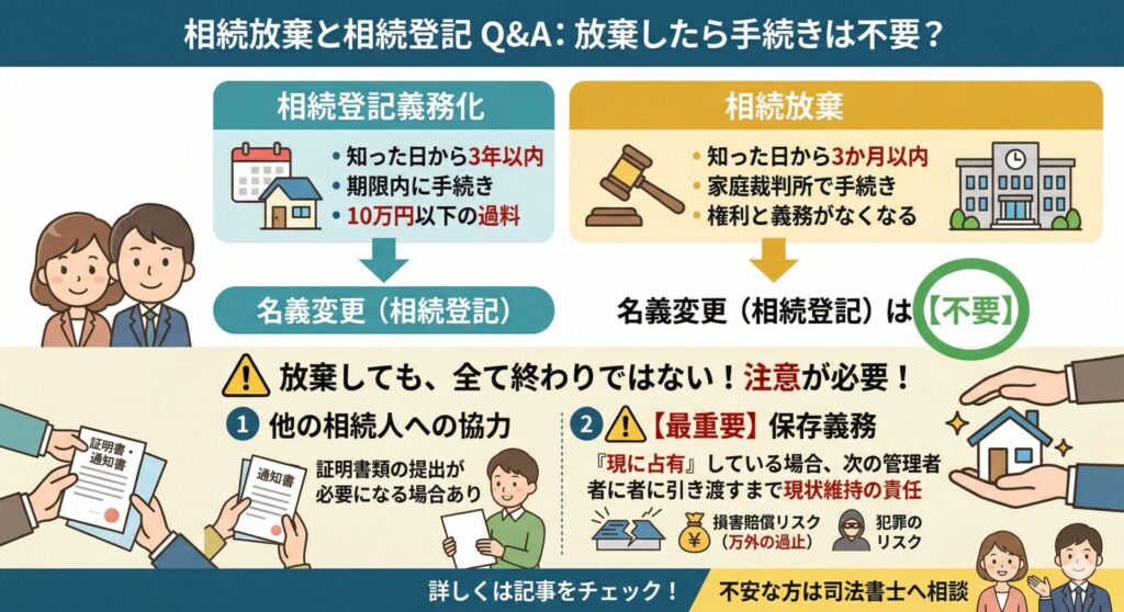 相続放棄と相続登記の関係：放棄した場合でも手続きは必要？