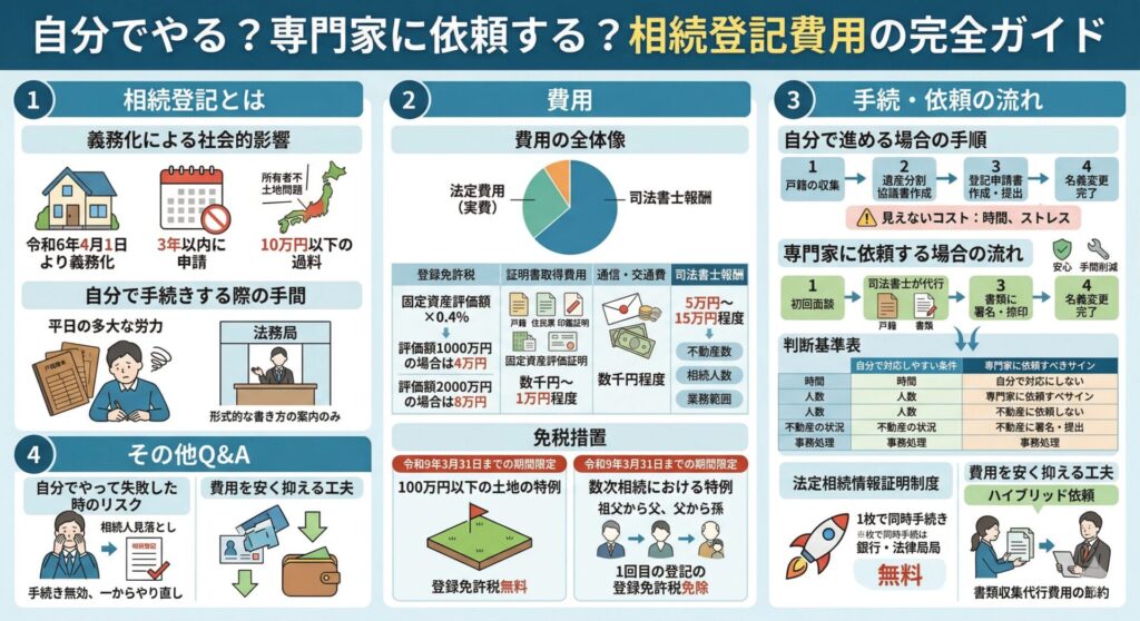 自分でやる？専門家に依頼する？相続登記費用の完全ガイド